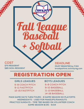Fall Baseball and Softball